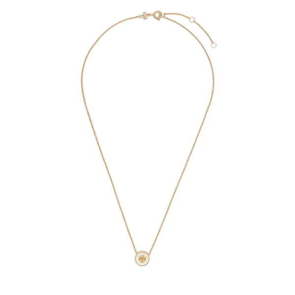 TORY BURCH Ogrlica Tory Burch Kira Enamel Pendant 90549 Bijela