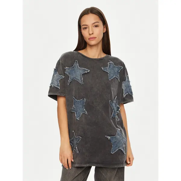 One Teaspoon One Teaspoon T-shirt Denim Star 26858 Siva Relaxed Fit
