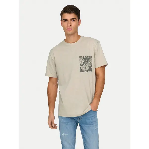 Only & Sons Only & Sons T-shirt 22025286 Bež Regular Fit