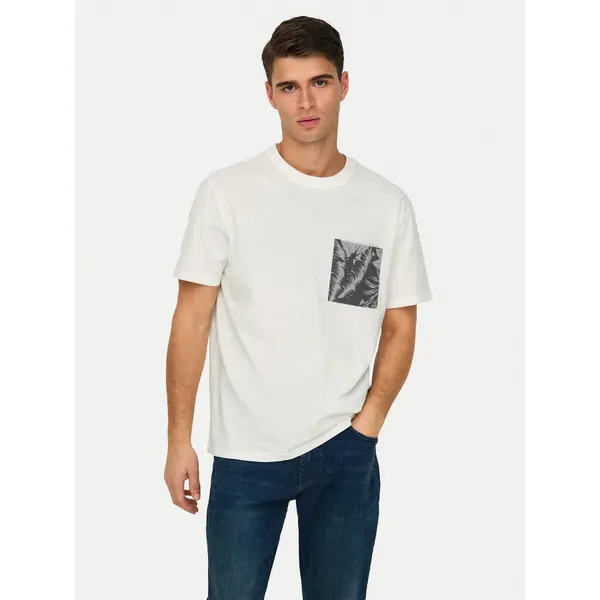 Only & Sons Only & Sons T-shirt 22025286 Bijela Regular Fit