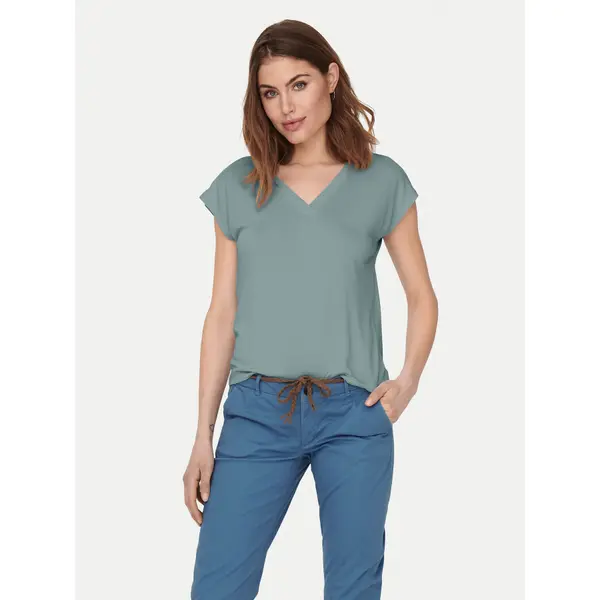 Only ONLY T-shirt Free 15287041 Zelena Regular Fit