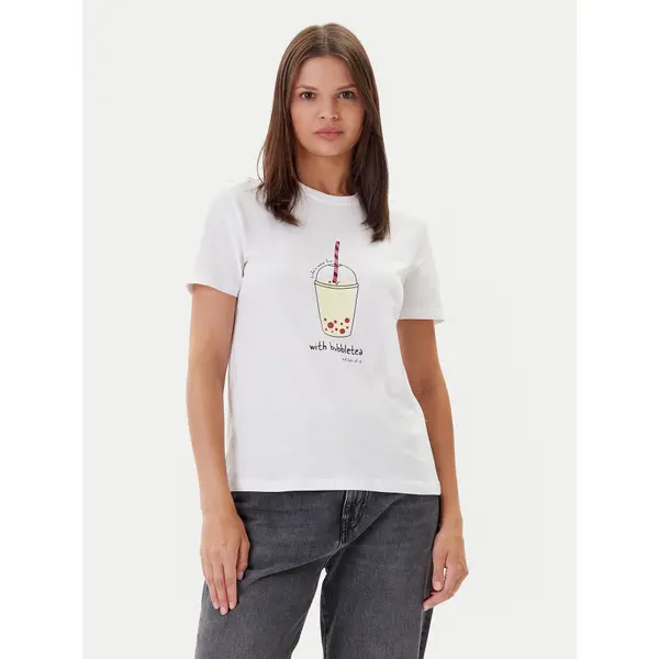 Only ONLY T-shirt Fun Life 15349901 Bijela Regular Fit