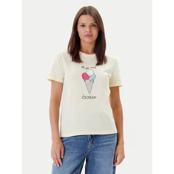Only ONLY T-shirt Fun Life 15349901 Žuta Regular Fit