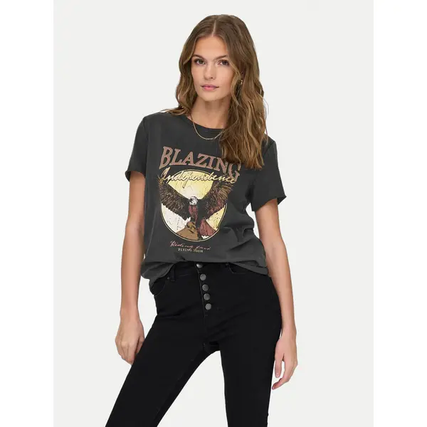 Only ONLY T-shirt Lucy 15215721 Crna Regular Fit