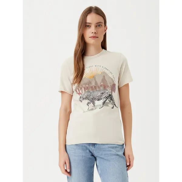 Only ONLY T-shirt Lucy 15307412 Bež Regular Fit