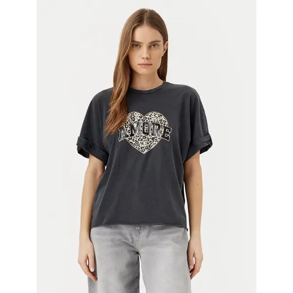 Only ONLY T-shirt Lucy 15339887 Crna Loose Fit
