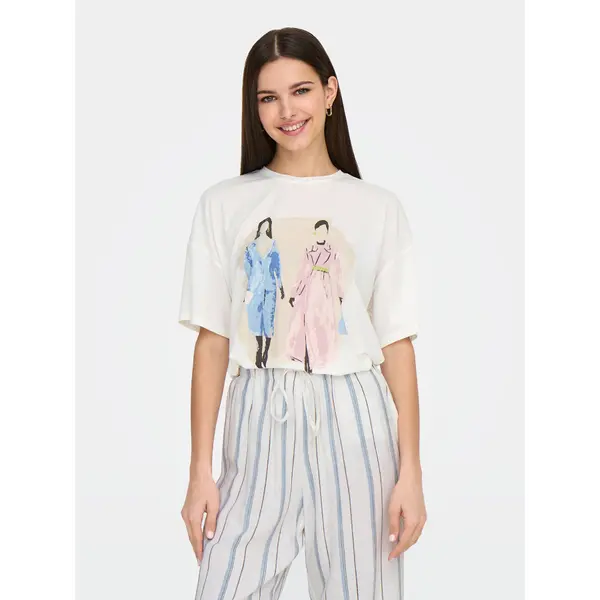 Only ONLY T-shirt Melina 15342876 Bijela Regular Fit