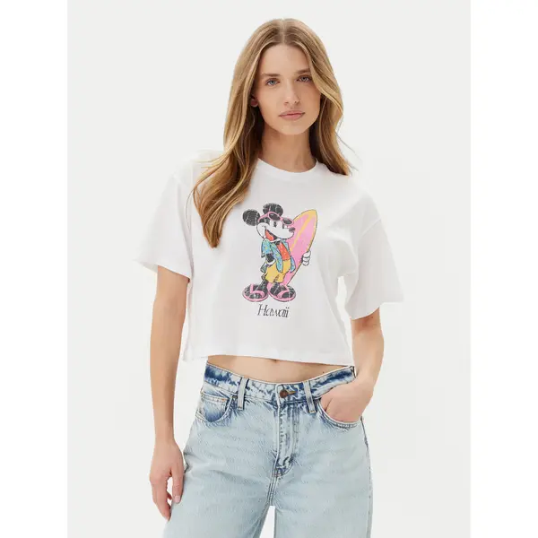 Only ONLY T-shirt Mickey Minnie 15348126 Bijela Regular Fit