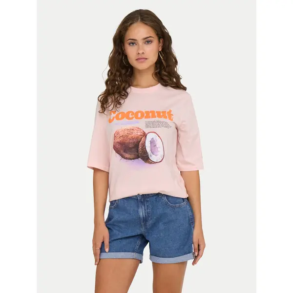Only ONLY T-shirt Phoebe 15351369 Ružičasta Regular Fit