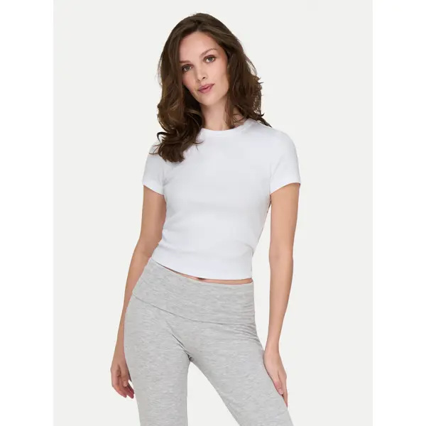 Only ONLY T-shirt Val 15339774 Bijela Slim Fit