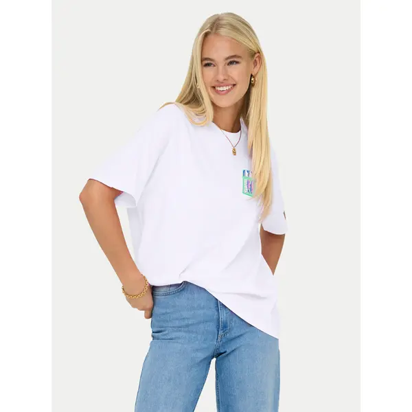 Only ONLY T-shirt Vivvi 15346761 Bijela Regular Fit