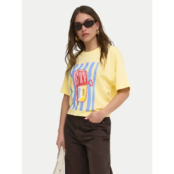 Only ONLY T-shirt Vivvi 15346761 Svijetlo žuta Regular Fit