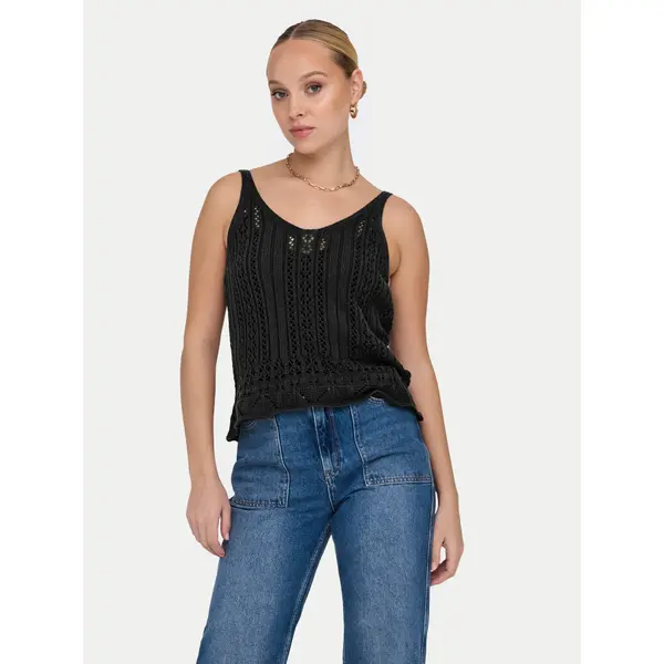 Only ONLY Top Lyzet 15277573 Crna Regular Fit