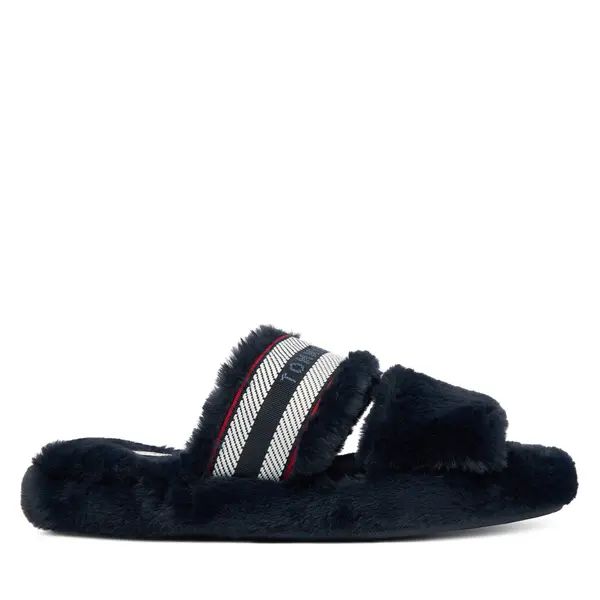 Tommy Hilfiger Papuče Tommy Hilfiger Hilfiger Fur Slipper FW0FW08854 Tamnoplava