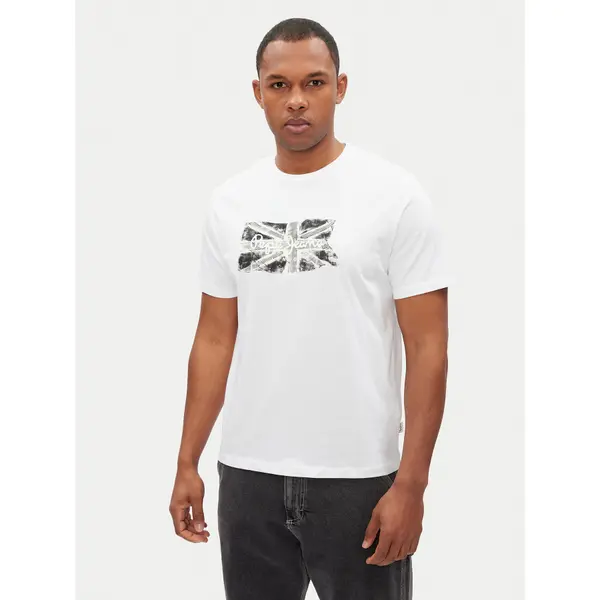 Pepe Jeans Pepe Jeans T-shirt Flag PM509720 Bijela Regular Fit