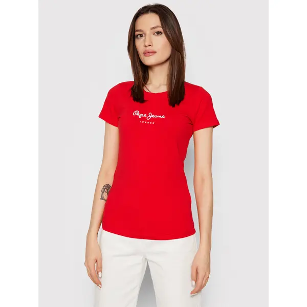 Pepe Jeans Pepe Jeans T-shirt New Virginia PL505202 Crvena Slim Fit