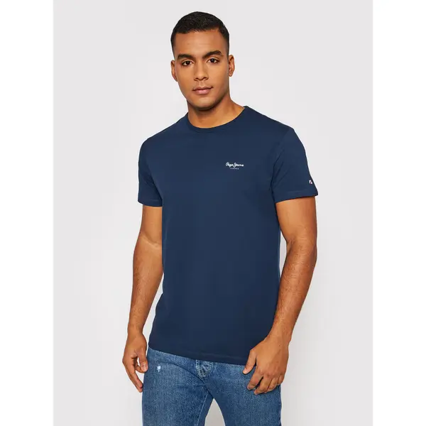 Pepe Jeans Pepe Jeans T-shirt Original Basic 3 N PM508212 Tamnoplava Slim Fit