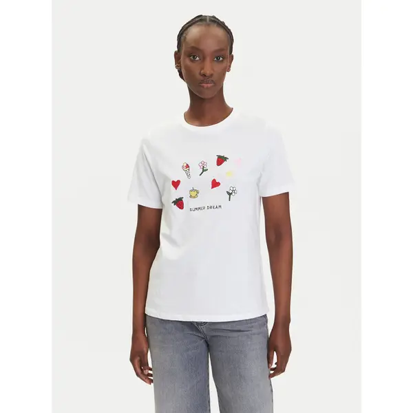 Pieces Pieces T-shirt Funly 17160308 Bijela Regular Fit