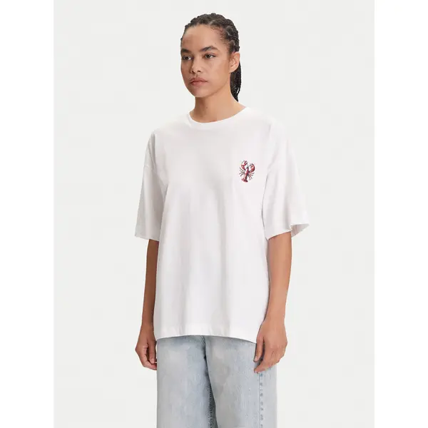 Pieces Pieces T-shirt Tobster 17160811 Bijela Oversize