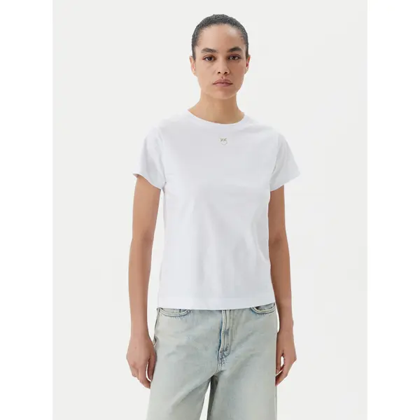 pinko PINKO T-shirt Bussolotto 100373 A2OG Bijela Regular Fit