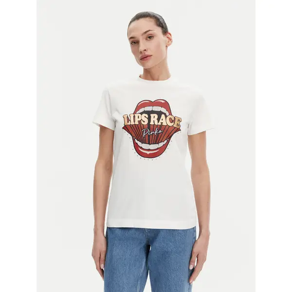 pinko PINKO T-shirt Trapani 105050 A2D8 Bijela Regular Fit