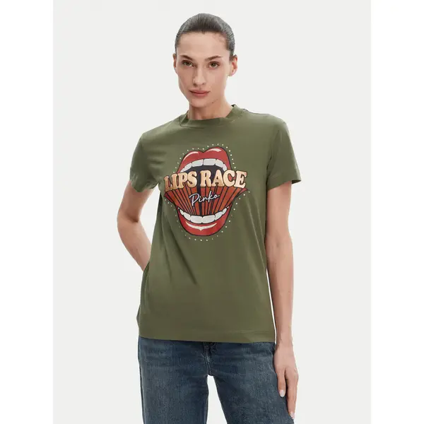 pinko PINKO T-shirt Trapani 105050 A2D8 Kaki Regular Fit