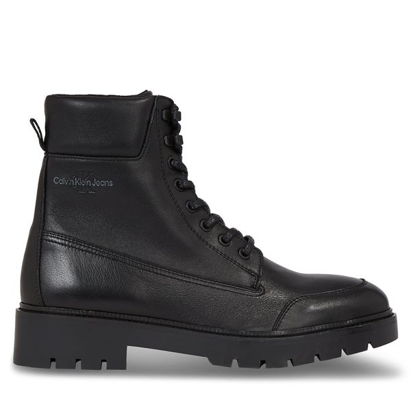 Calvin Klein Jeans Planinarske cipele Calvin Klein Jeans Combat Mid Laceup Wl Lth YM0YM00847 Triple Black 0GT