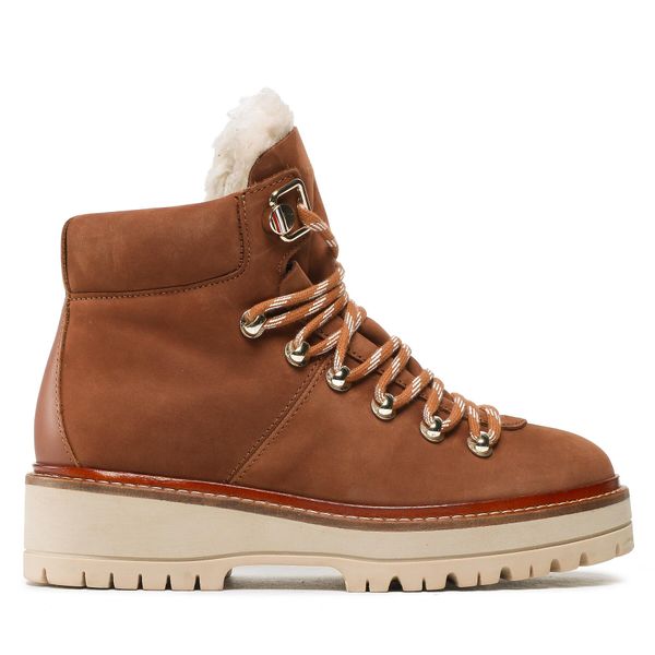 Tommy Hilfiger Planinarske cipele Tommy Hilfiger Leather Outdoor Flat Boot FW0FW06822 Natural Cognac GTU