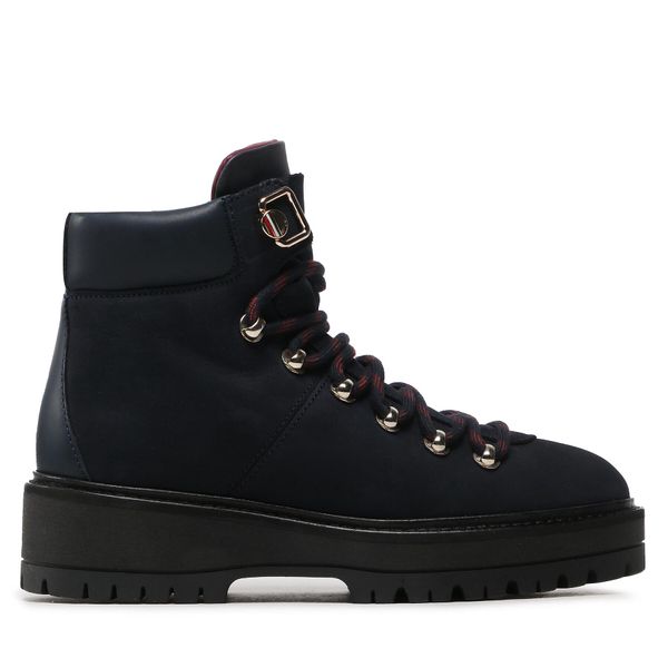Tommy Hilfiger Planinarske cipele Tommy Hilfiger Nubuck Outdoor Flat Boot FW0FW06724 Desert Sky DW5