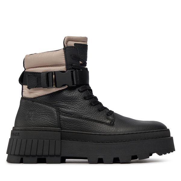 Tommy Hilfiger Planinarske cipele Tommy Hilfiger Th Elevated Chunky Lth Bkle Boot FM0FM04909 Black BDS