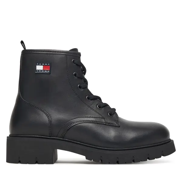 Tommy Jeans Planinarske cipele Tommy Jeans Tjw Lace Up Leather Boot EN0EN02824 Crna