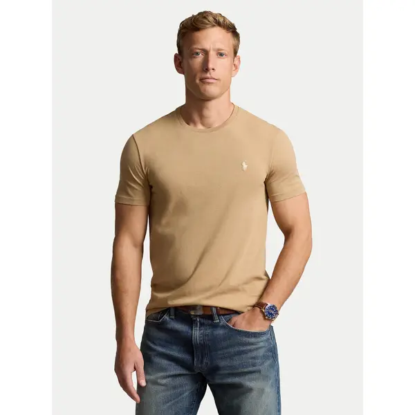 Polo Ralph Lauren Polo Ralph Lauren T-shirt 710671438329 Bež Custom Slim Fit