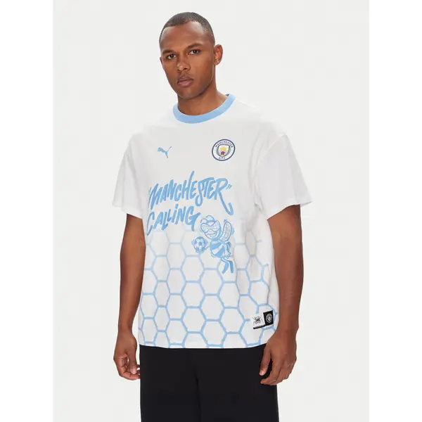 Puma Puma T-shirt CWC Hoops x Man City 631695 Bijela Regular Fit