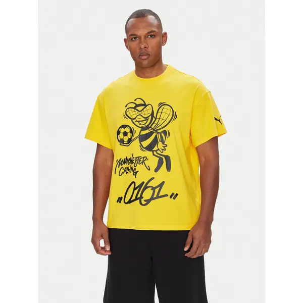 Puma Puma T-shirt CWC Hoops x Man City 631696 Žuta Regular Fit