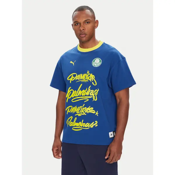 Puma Puma T-shirt CWC Hoops x Palmeiras 631704 Plava Regular Fit