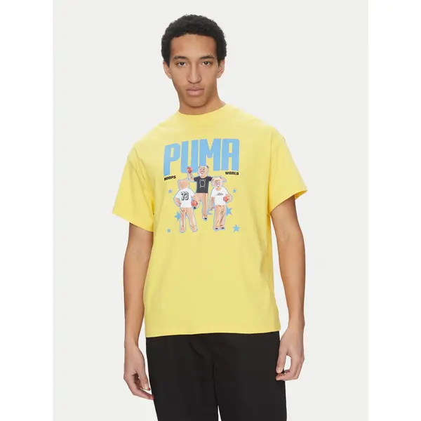 Puma Puma T-shirt Dylan's World 630257 Žuta Regular Fit
