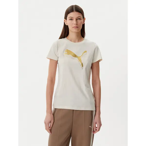 Puma Puma T-shirt Essentials Metallic 684995 Bež Regular Fit