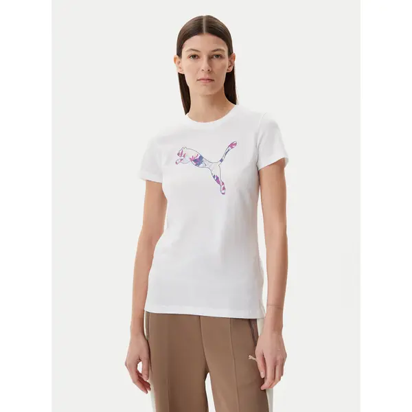 Puma Puma T-shirt Floral Cat 685081 Bijela Regular Fit