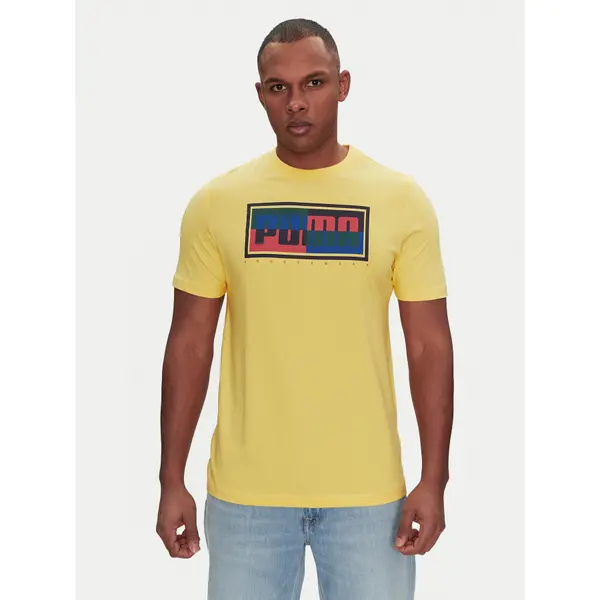 Puma Puma T-shirt Graphics Box 684827 Žuta Regular Fit