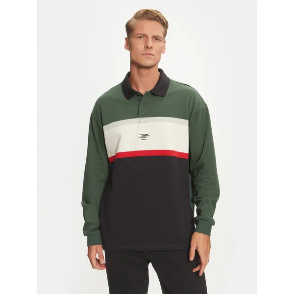 Quiksilver Quiksilver Polo Mercury Rugby AQYKT03125 Zelena Loose Fit