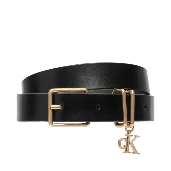Calvin Klein Remen Calvin Klein Logo Charm Belt LV04F7086G Crna