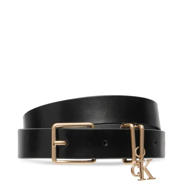 Calvin Klein Remen Calvin Klein Logo Charm Belt LV04F7086G Crna