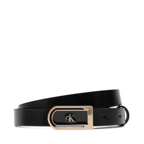 Calvin Klein Remen Calvin Klein Round Ck Enamel Plaque 20Mm LV04F7109G Crna