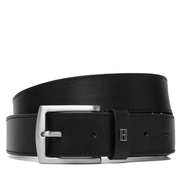 Tommy Hilfiger Remen Tommy Hilfiger Denton Square Buckle Leather Belt AM0AM14188 Crna