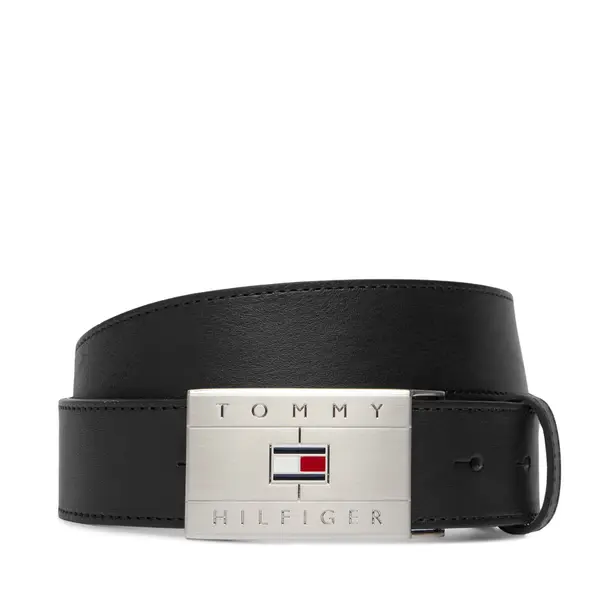 Tommy Hilfiger Remen Tommy Hilfiger Th Flag Plaque Belt AM0AM14322 Crna