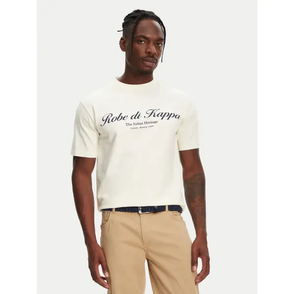 Robe di Kappa Robe di Kappa T-shirt Robe Giovani Tozeur 61151CW Écru Regular Fit