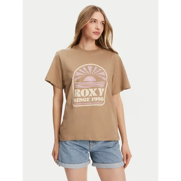 Roxy Roxy T-shirt ERJZT05912 Smeđa Regular Fit