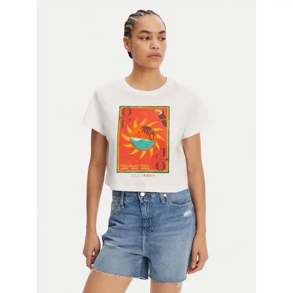 Roxy Roxy T-shirt ERJZT05921 Bijela Relaxed Fit