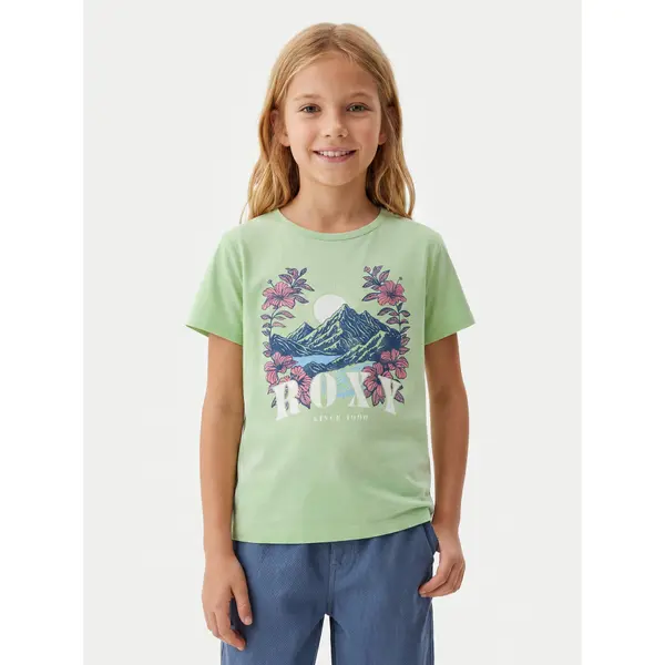 Roxy Roxy T-shirt Lily Vintage ERGZT04140 Zelena Regular Fit