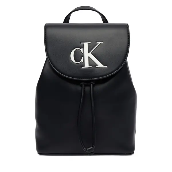Calvin Klein Ruksak Calvin Klein Bold Ck Flap Mini Backpack LV04F3893G Crna
